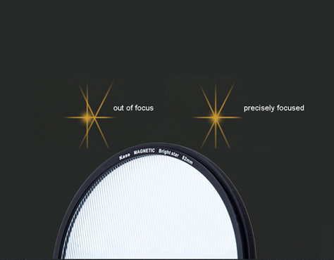 Kase 77mm Magnetic Bright Star Focus Filter - Night Photography Focusing Tool With Adapter Ring